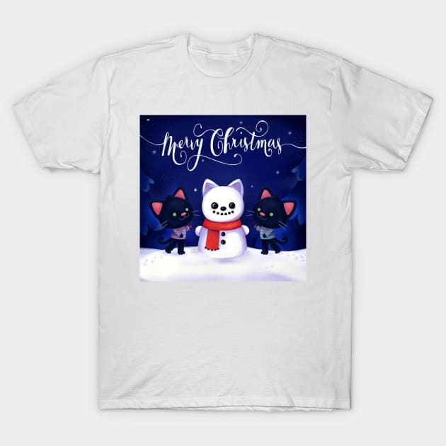 Christmas Kittens T-Shirt by Twkirky